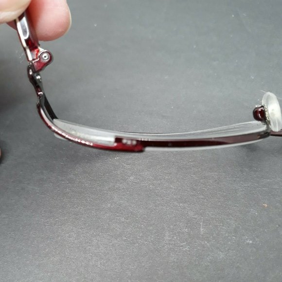 Designer Womens Eyeglass Frames Emilio Pucci Red Marbled Slimeline w/ Case - Picture 11 of 12